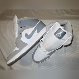 Jordan Men's White and Gray High-Top Sneakers